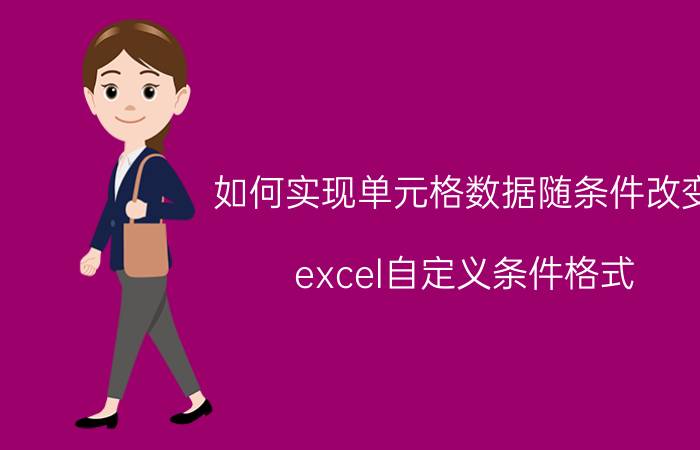 如何实现单元格数据随条件改变 excel自定义条件格式？